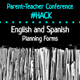 Parent Teacher Conference Easy Planning Forms- English and