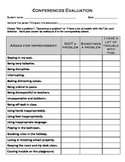 Parent Teacher Conference Evaluation Form