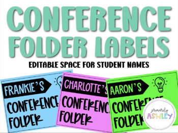Preview of Parent Teacher Conference Folder Labels/Binder Covers