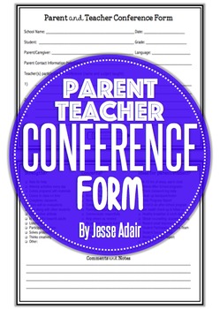 Preview of Parent Teacher Conference Form