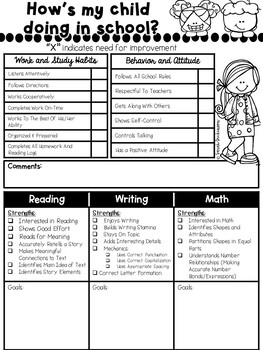 Parent Teacher Conference Form by Sarah Dickinson Real Talk Teaching