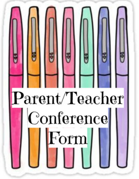 Preview of Parent/Teacher Conference Form