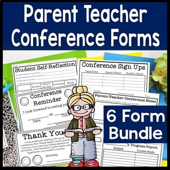 Preview of Parent Teacher Conference Form Bundle, 6 Parent Conference Forms (25% Off)
