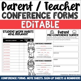 Parent Teacher Conference Forms Editable | Parent Sheets f