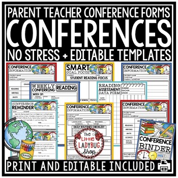 Preview of Parent Teacher Conference Forms Editable Reminder Sign Up Sheet Data Tracking