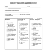 Parent Teacher Conference Form Fully Editable 