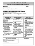 Parent Teacher Conference Form - Spanish