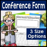 Parent Teacher Conference Form: Areas for Strengths, Weakn