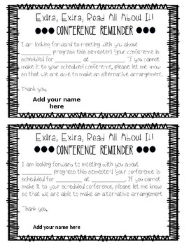 Parent Teacher Conference Forms by Teaching in Stiles | TpT