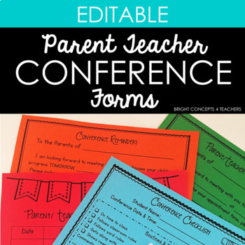 Preview of Parent Teacher Conference Forms {EDITABLE} / Parent Conferences