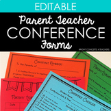 Parent Teacher Conference Forms {EDITABLE} / Parent Conferences
