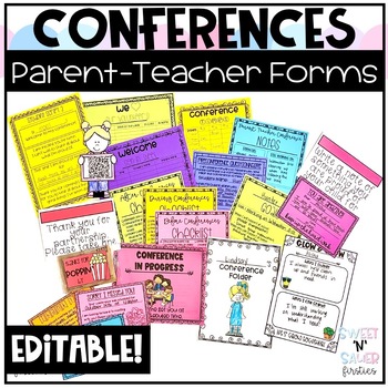 Preview of Parent Teacher Conference Forms EDITABLE