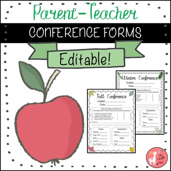 Preview of Parent-Teacher Conference Forms {EDITABLE Fall & Winter Design}