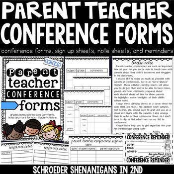elementary parent teacher conference form
