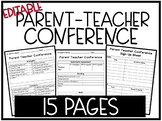 Parent Teacher Conference Forms - Editable
