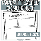Parent Teacher Conference Forms | Editable Conference Prep