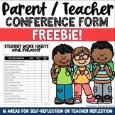 Parent Teacher Conference Forms FREEBIE | Work Habits and 