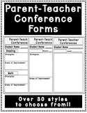 Parent Teacher Conference Forms Pack-Over 30 Styles To Cho