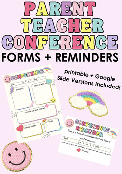 Preview of Parent Teacher Conference Forms & Reminders