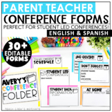 Parent Teacher Conference Forms - Reminders - Editable - Student Led - Digital