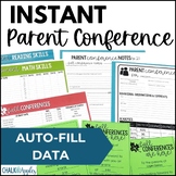 Parent Teacher Conference Forms with Instant Data (Editable)