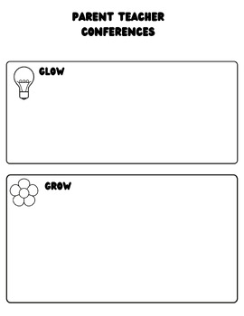Preview of Parent Teacher Conference Glows/Grows