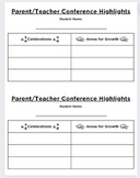 Parent/Teacher Conference Highlights Worksheet for Canva 1