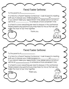 Parent Teacher Conference Letter by All Things Early Primary | TPT