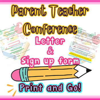 Preview of Parent Teacher Conference Letter Form Printable Meeting Fall Winter K-12