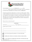 Parent Teacher Conference Letter and Form