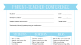 Parent-Teacher Conference Logs/Forms Templates