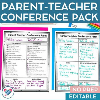 Preview of Parent Teacher Conference EDITABLE