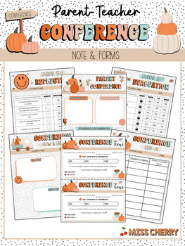 Preview of Parent Teacher Conference Note & Forms | EDITABLE | Fall Themed
