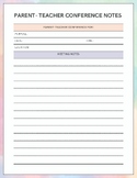 Parent- Teacher Conference Note Sheet