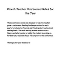 Parent Teacher Conference Notes