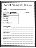 Parent-Teacher Conference Notes