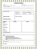 Parent-Teacher Conference Notes Form
