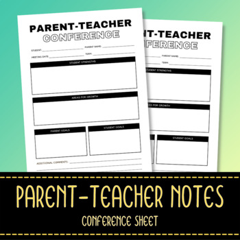 Preview of Parent Teacher Conference Notes - Parent Communication Form - Report Sheet