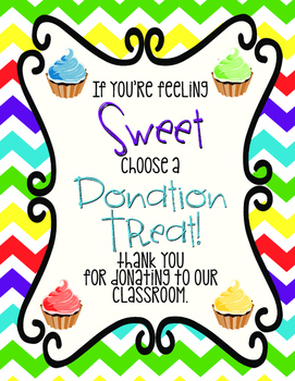 Sweet Treats! Donation Cards for Meet the Teacher/ Open House