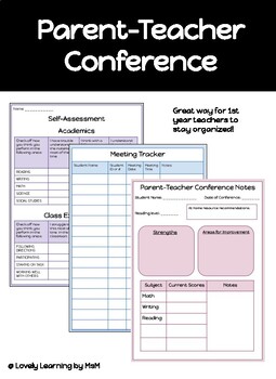 Preview of Parent-Teacher Conference Organizers! (1st Year Teacher Must Haves)