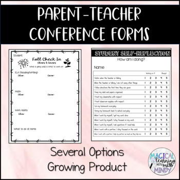 Preview of Parent-Teacher Conference Pack (Forms & Comment Bank)