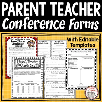 Preview of Parent Teacher Conference Forms Reminders and Sign Up Sheets - Editable