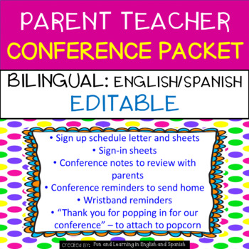Preview of Parent Teacher Conference Forms {EDITABLE & BILINGUAL} English & Spanish
