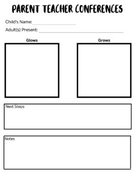 Preview of Parent Teacher Conference Prep Forms