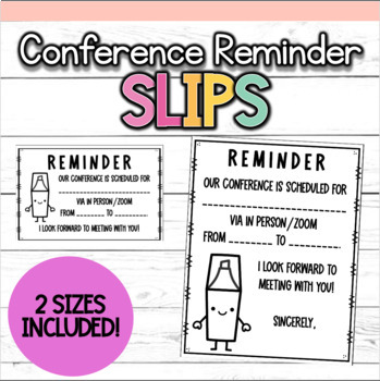 Preview of Parent Teacher Conference Reminder Form Freebie