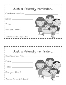 Parent / Teacher Conference Reminder Note by Danielle 