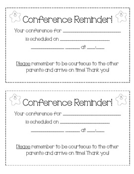 parent teacher conference reminder letter