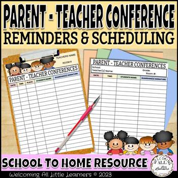 Preview of Parent Teacher Conference Reminder: Shirt Stickers, Sign Schedule Sheet, No-Prep