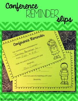 Preview of Parent-Teacher Conference Reminder Slips