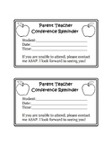 Parent Teacher Conference Reminder & Thank You Note Freebie